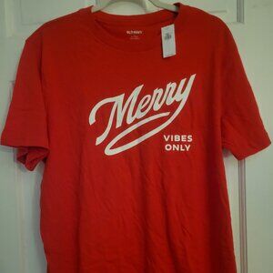 Red Merry Vibes T-shirt